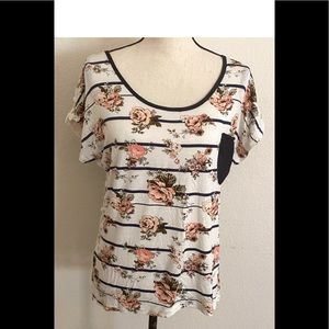 New Lace Crochet Back Floral Top